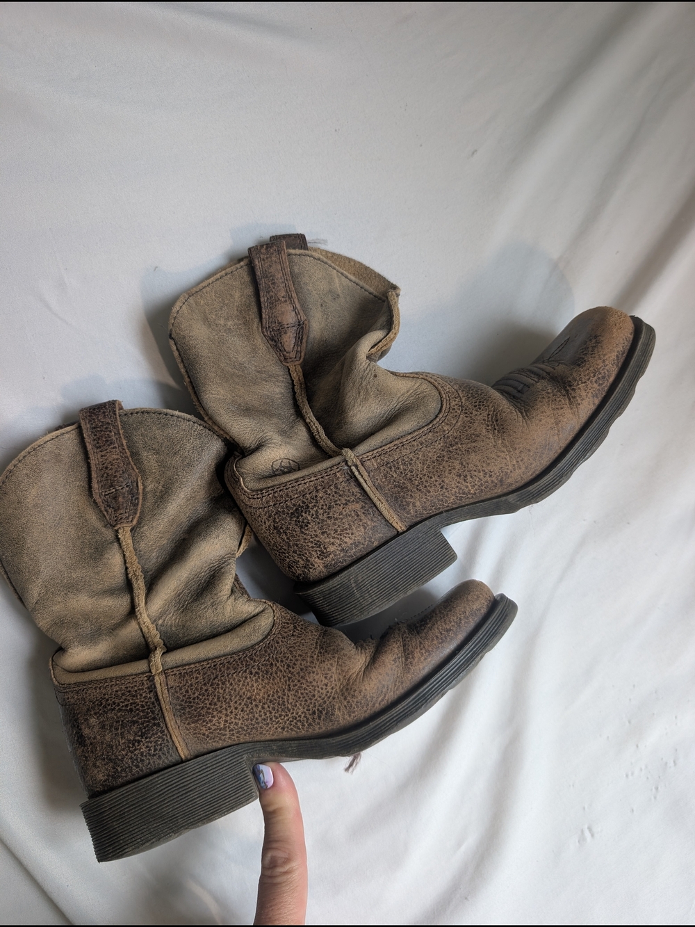 Ariat Kids Tan And Brown Suede Western Boot